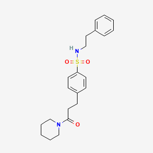 4-[3-oxo-3-(1-piperidinyl)propyl]-N-(2-phenylethyl)benzenesulfonamide