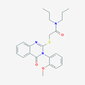 2-{[3-(2-methoxyphenyl)-4-oxo-3,4-dihydro-2-quinazolinyl]thio}-N,N-dipropylacetamide