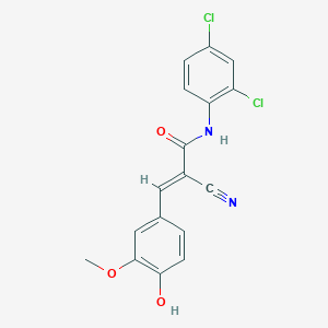 2-cyano-N-(2,4-dichlorophenyl)-3-(4-hydroxy-3-methoxyphenyl)acrylamide