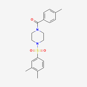 molecular formula C20H24N2O3S B3624500 1-[(3,4-dimethylphenyl)sulfonyl]-4-(4-methylbenzoyl)piperazine 