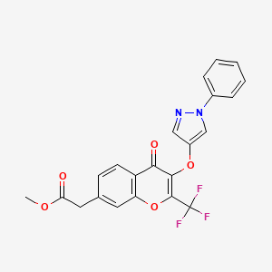 methyl [4-oxo-3-[(1-phenyl-1H-pyrazol-4-yl)oxy]-2-(trifluoromethyl)-4H-chromen-7-yl]acetate