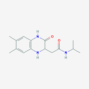 molecular formula C15H21N3O2 B362452 2-(6,7-dimethyl-3-oxo-1,2,3,4-tetrahydroquinoxalin-2-yl)-N-(propan-2-yl)acetamide CAS No. 1008947-09-8