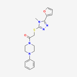 1-({[5-(2-furyl)-4-methyl-4H-1,2,4-triazol-3-yl]thio}acetyl)-4-phenylpiperazine