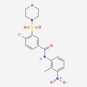 molecular formula C18H18ClN3O6S B3624552 4-chloro-N-(2-methyl-3-nitrophenyl)-3-(4-morpholinylsulfonyl)benzamide 