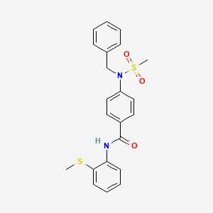 molecular formula C22H22N2O3S2 B3624561 4-[benzyl(methylsulfonyl)amino]-N-[2-(methylthio)phenyl]benzamide 