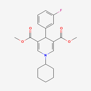 dimethyl 1-cyclohexyl-4-(3-fluorophenyl)-1,4-dihydro-3,5-pyridinedicarboxylate