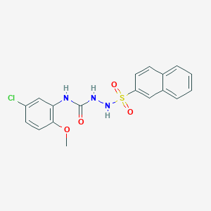 molecular formula C18H16ClN3O4S B3624591 N-(5-chloro-2-methoxyphenyl)-2-(2-naphthylsulfonyl)hydrazinecarboxamide 