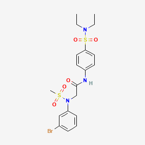 molecular formula C19H24BrN3O5S2 B3624601 N~2~-(3-bromophenyl)-N~1~-{4-[(diethylamino)sulfonyl]phenyl}-N~2~-(methylsulfonyl)glycinamide 