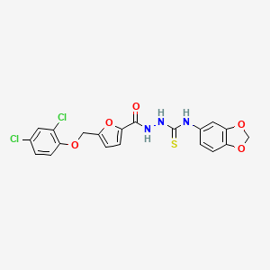 molecular formula C20H15Cl2N3O5S B3624633 N-1,3-benzodioxol-5-yl-2-{5-[(2,4-dichlorophenoxy)methyl]-2-furoyl}hydrazinecarbothioamide 