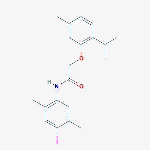 molecular formula C20H24INO2 B3624647 N-(4-iodo-2,5-dimethylphenyl)-2-(2-isopropyl-5-methylphenoxy)acetamide 