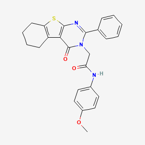 molecular formula C25H23N3O3S B3624668 N-(4-methoxyphenyl)-2-(4-oxo-2-phenyl-5,6,7,8-tetrahydro[1]benzothieno[2,3-d]pyrimidin-3(4H)-yl)acetamide 