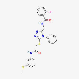 2-fluoro-N-({5-[(2-{[3-(methylthio)phenyl]amino}-2-oxoethyl)thio]-4-phenyl-4H-1,2,4-triazol-3-yl}methyl)benzamide