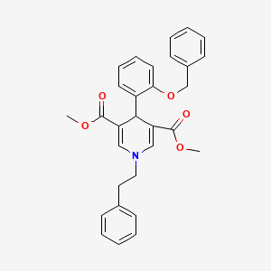 molecular formula C30H29NO5 B3624763 dimethyl 4-[2-(benzyloxy)phenyl]-1-(2-phenylethyl)-1,4-dihydro-3,5-pyridinedicarboxylate 