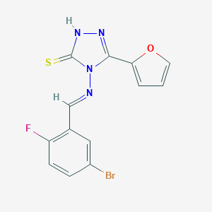 molecular formula C13H8BrFN4OS B362477 4-[(5-bromo-2-fluorobenzylidene)amino]-5-(2-furyl)-4H-1,2,4-triazol-3-yl hydrosulfide CAS No. 497075-97-5