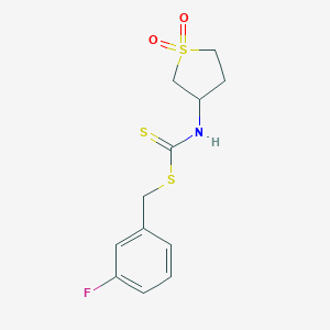 molecular formula C12H14FNO2S3 B362478 3-Fluorobenzyl (1,1-dioxidotetrahydrothiophen-3-yl)carbamodithioate CAS No. 537680-89-0