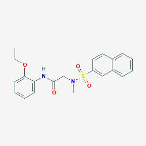 molecular formula C21H22N2O4S B3624788 N~1~-(2-ethoxyphenyl)-N~2~-methyl-N~2~-(2-naphthylsulfonyl)glycinamide 