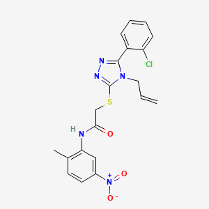 molecular formula C20H18ClN5O3S B3624793 2-{[4-allyl-5-(2-chlorophenyl)-4H-1,2,4-triazol-3-yl]thio}-N-(2-methyl-5-nitrophenyl)acetamide 