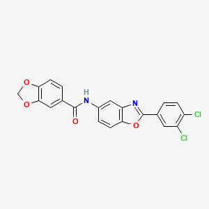 N-[2-(3,4-dichlorophenyl)-1,3-benzoxazol-5-yl]-1,3-benzodioxole-5-carboxamide