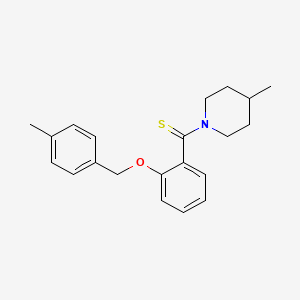 molecular formula C21H25NOS B3624813 4-methyl-1-({2-[(4-methylbenzyl)oxy]phenyl}carbonothioyl)piperidine 