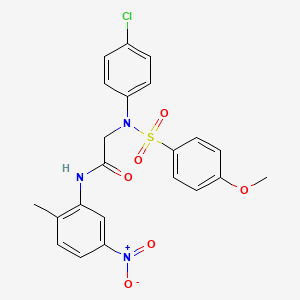 molecular formula C22H20ClN3O6S B3624830 N~2~-(4-chlorophenyl)-N~2~-[(4-methoxyphenyl)sulfonyl]-N~1~-(2-methyl-5-nitrophenyl)glycinamide 