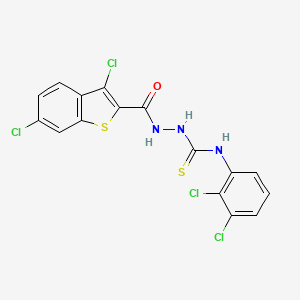 molecular formula C16H9Cl4N3OS2 B3624833 2-[(3,6-dichloro-1-benzothien-2-yl)carbonyl]-N-(2,3-dichlorophenyl)hydrazinecarbothioamide 