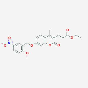 ethyl 3-{7-[(2-methoxy-5-nitrobenzyl)oxy]-4-methyl-2-oxo-2H-chromen-3-yl}propanoate