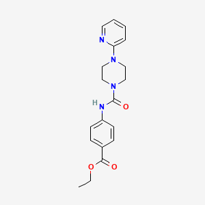 molecular formula C19H22N4O3 B3624872 ethyl 4-({[4-(2-pyridinyl)-1-piperazinyl]carbonyl}amino)benzoate 