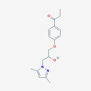 molecular formula C17H22N2O3 B362488 1-(4-(3-(3,5-dimethyl-1H-pyrazol-1-yl)-2-hydroxypropoxy)phenyl)propan-1-one CAS No. 890602-09-2