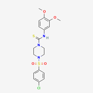 4-[(4-chlorophenyl)sulfonyl]-N-(3,4-dimethoxyphenyl)-1-piperazinecarbothioamide