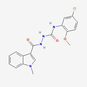 molecular formula C18H17ClN4O3 B3624885 N-(5-chloro-2-methoxyphenyl)-2-[(1-methyl-1H-indol-3-yl)carbonyl]hydrazinecarboxamide 