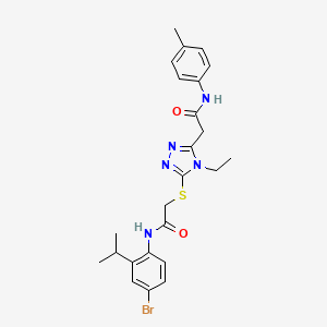 molecular formula C24H28BrN5O2S B3624893 2-[5-({2-[(4-bromo-2-isopropylphenyl)amino]-2-oxoethyl}thio)-4-ethyl-4H-1,2,4-triazol-3-yl]-N-(4-methylphenyl)acetamide 