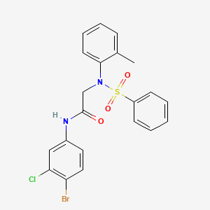 molecular formula C21H18BrClN2O3S B3624910 N~1~-(4-bromo-3-chlorophenyl)-N~2~-(2-methylphenyl)-N~2~-(phenylsulfonyl)glycinamide 