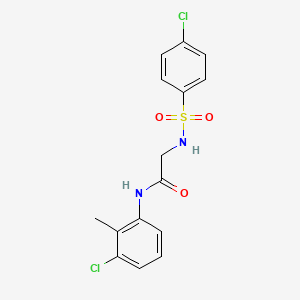 molecular formula C15H14Cl2N2O3S B3624927 N~1~-(3-chloro-2-methylphenyl)-N~2~-[(4-chlorophenyl)sulfonyl]glycinamide 