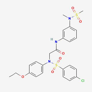 2-(N-(4-chlorophenyl)sulfonyl-4-ethoxyanilino)-N-[3-[methyl(methylsulfonyl)amino]phenyl]acetamide