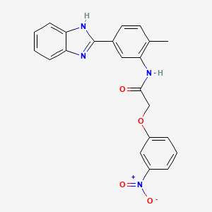 molecular formula C22H18N4O4 B3624948 N-[5-(1H-benzimidazol-2-yl)-2-methylphenyl]-2-(3-nitrophenoxy)acetamide 