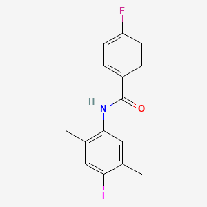 molecular formula C15H13FINO B3624980 4-fluoro-N-(4-iodo-2,5-dimethylphenyl)benzamide 