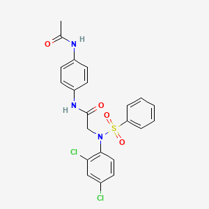 N-(4-acetamidophenyl)-2-[N-(benzenesulfonyl)-2,4-dichloroanilino]acetamide