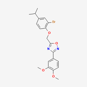 5-{[2-Bromo-4-(propan-2-yl)phenoxy]methyl}-3-(3,4-dimethoxyphenyl)-1,2,4-oxadiazole