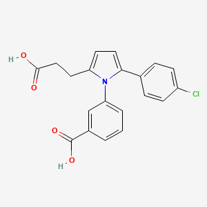 molecular formula C20H16ClNO4 B3625023 3-[2-(2-carboxyethyl)-5-(4-chlorophenyl)-1H-pyrrol-1-yl]benzoic acid 