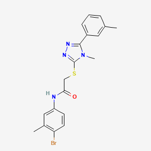 molecular formula C19H19BrN4OS B3625028 N-(4-bromo-3-methylphenyl)-2-{[4-methyl-5-(3-methylphenyl)-4H-1,2,4-triazol-3-yl]sulfanyl}acetamide 