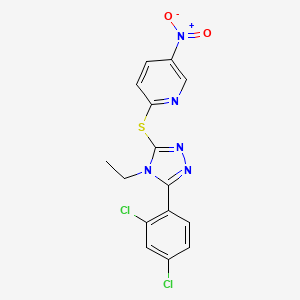 2-{[5-(2,4-dichlorophenyl)-4-ethyl-4H-1,2,4-triazol-3-yl]thio}-5-nitropyridine