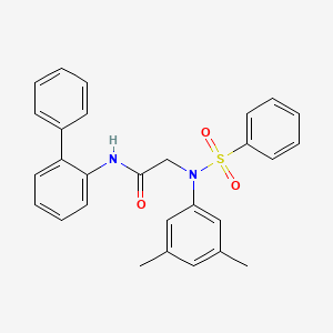 molecular formula C28H26N2O3S B3625058 N~1~-2-biphenylyl-N~2~-(3,5-dimethylphenyl)-N~2~-(phenylsulfonyl)glycinamide 