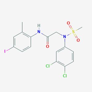 molecular formula C16H15Cl2IN2O3S B3625066 N~2~-(3,4-dichlorophenyl)-N~1~-(4-iodo-2-methylphenyl)-N~2~-(methylsulfonyl)glycinamide 