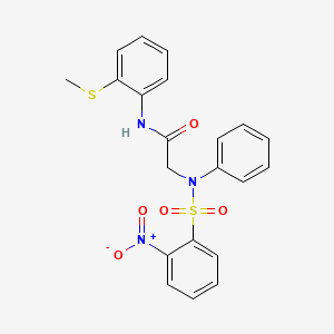 molecular formula C21H19N3O5S2 B3625074 N~1~-[2-(methylthio)phenyl]-N~2~-[(2-nitrophenyl)sulfonyl]-N~2~-phenylglycinamide 