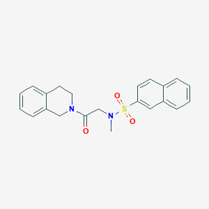 molecular formula C22H22N2O3S B3625077 N-[2-(3,4-dihydro-2(1H)-isoquinolinyl)-2-oxoethyl]-N-methyl-2-naphthalenesulfonamide 