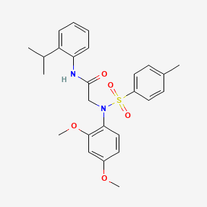 molecular formula C26H30N2O5S B3625096 N~2~-(2,4-dimethoxyphenyl)-N~1~-(2-isopropylphenyl)-N~2~-[(4-methylphenyl)sulfonyl]glycinamide 