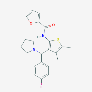 molecular formula C22H23FN2O2S B362510 N-{3-[(4-fluorophenyl)(pyrrolidin-1-yl)methyl]-4,5-dimethylthiophen-2-yl}furan-2-carboxamide CAS No. 622802-37-3