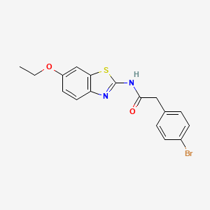 molecular formula C17H15BrN2O2S B3625100 2-(4-bromophenyl)-N-(6-ethoxy-1,3-benzothiazol-2-yl)acetamide 