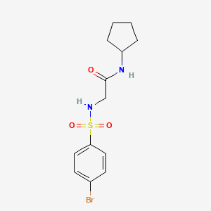 molecular formula C13H17BrN2O3S B3625129 2-[(4-bromophenyl)sulfonylamino]-N-cyclopentylacetamide 