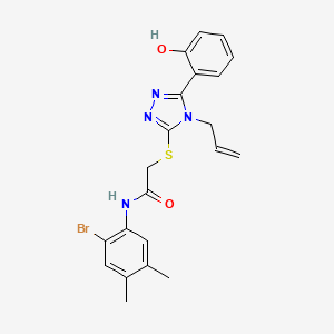 molecular formula C21H21BrN4O2S B3625133 2-{[4-allyl-5-(2-hydroxyphenyl)-4H-1,2,4-triazol-3-yl]thio}-N-(2-bromo-4,5-dimethylphenyl)acetamide 